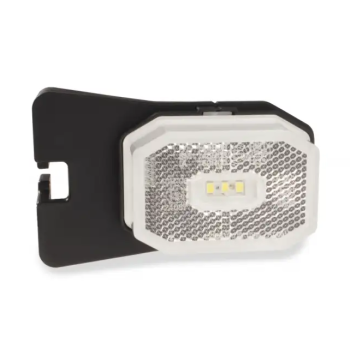 Lampa obrysowa biała LED z odblaskiem, uchwytem kątowym i przewodem 2x0,75 mm²